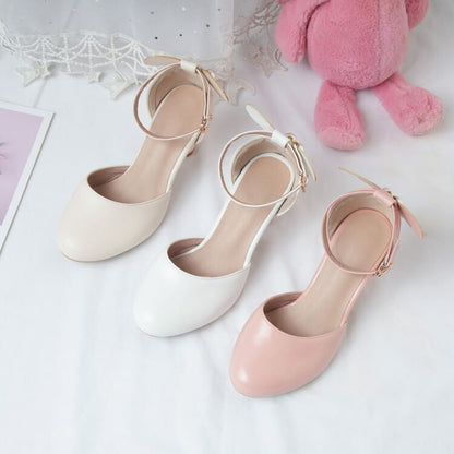 Bow Ankle Strap D'Orsay Pumps SpreePicky