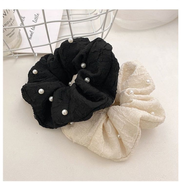 Faux Pearl Fabric Scrunchie SpreePicky