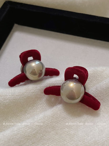 Faux Pearl Flocking Hair Clamp / Set SpreePicky