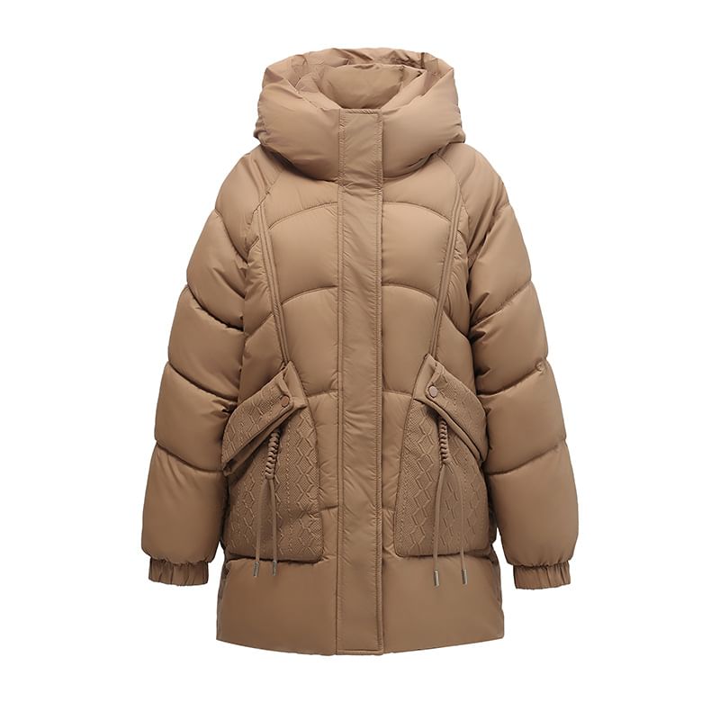 Plain Padded Hooded Zip Jacket SpreePicky