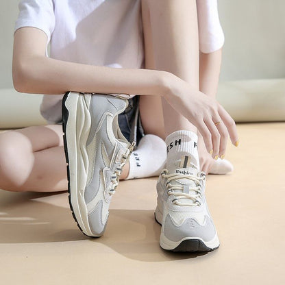 Applique Lace-Up Platform Sneakers mySite