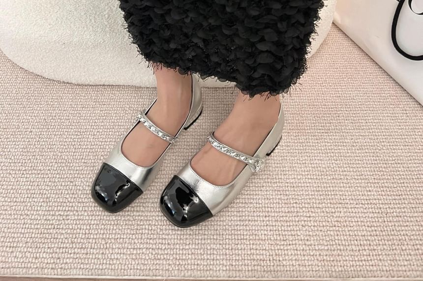 Square-Toe Chained Mary Jane Shoes SpreePicky