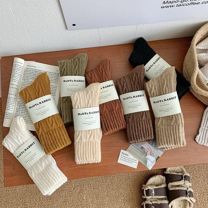 Plain Cable Knit Socks SpreePicky