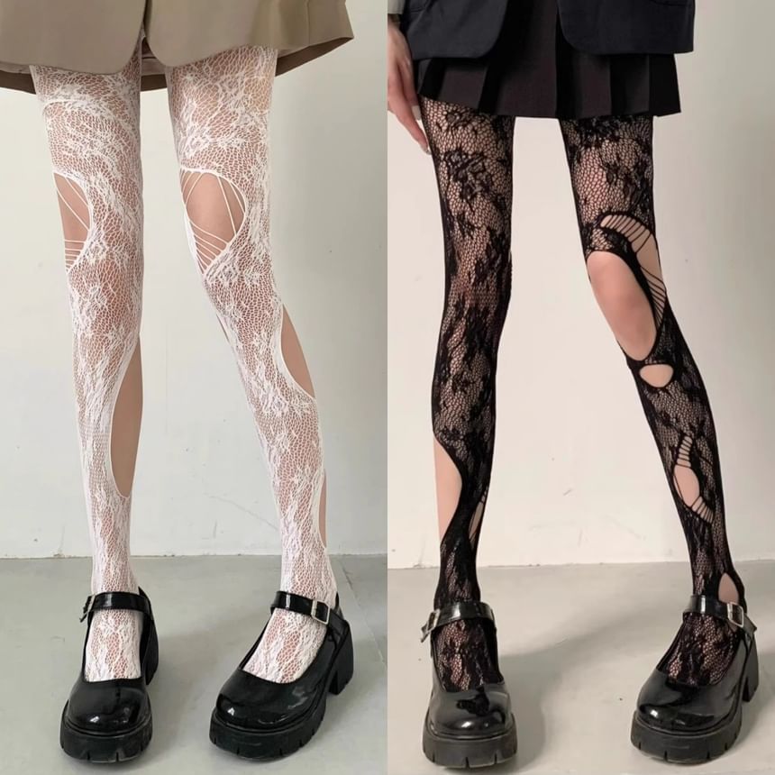 Cut Fishnets Cutout Fishnet Tights