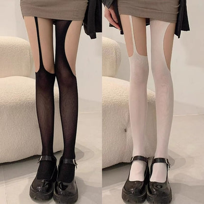 Plain Cutout Tights SpreePicky