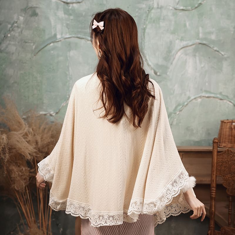 Frog Buttoned Lace Trim Jacket SpreePicky