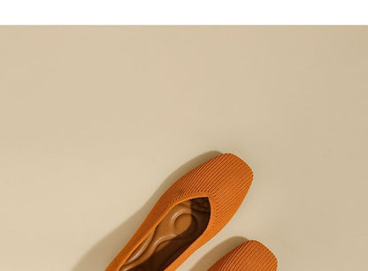 Square Toe Woven Flats SpreePicky