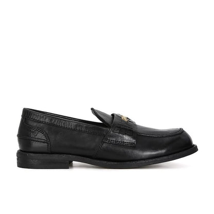 Faux Leather Metal Accent Loafers SpreePicky