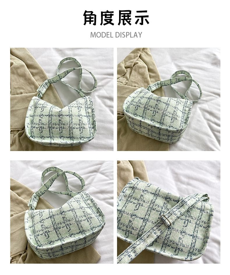 Plaid Corduroy Crossbody Bag SpreePicky