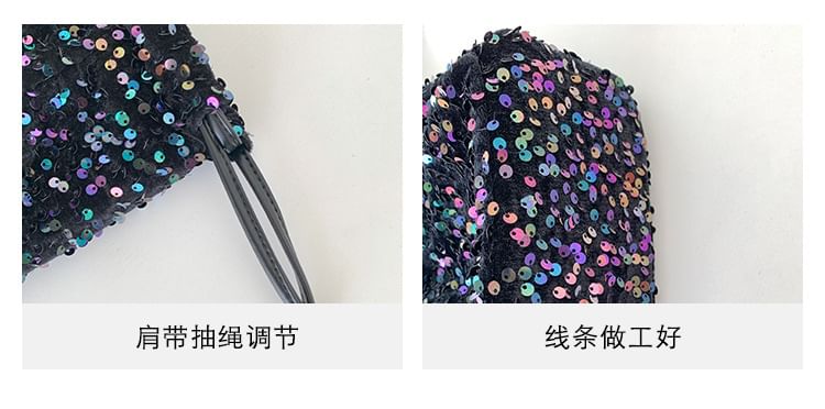 Sequin Drawstring Crossbody Bag SpreePicky