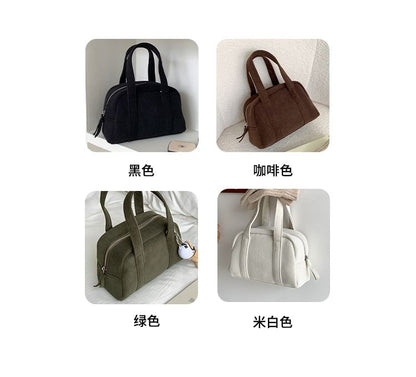 Plain Corduroy Bowler Bag SpreePicky