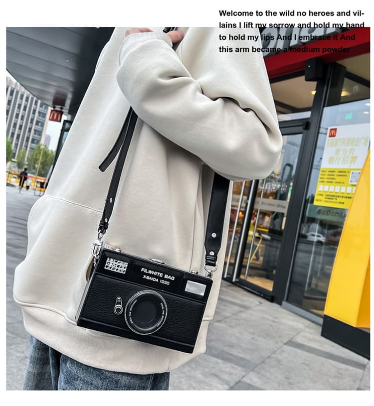 Lettering Camera Crossbody Bag mySite