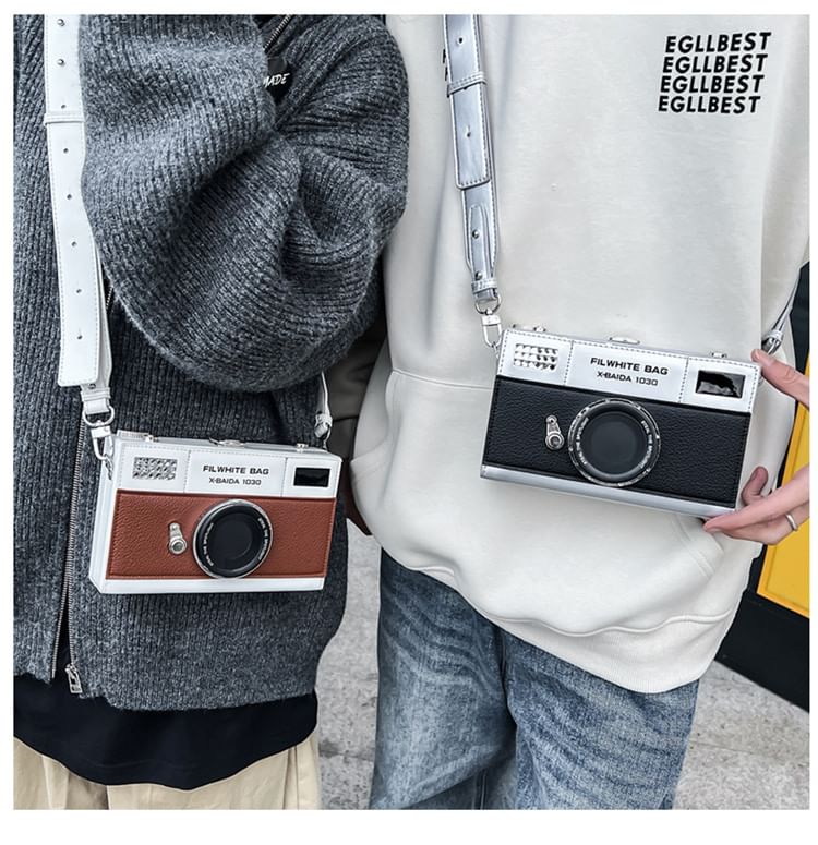 Lettering Camera Crossbody Bag mySite