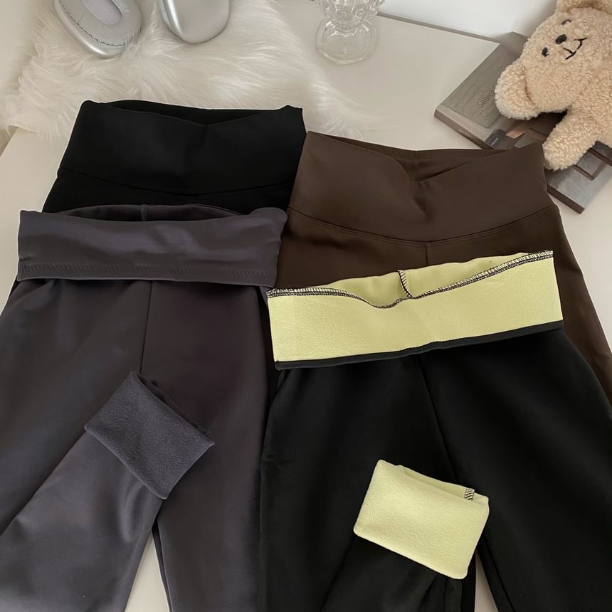 High Waist Plain Leggings SpreePicky