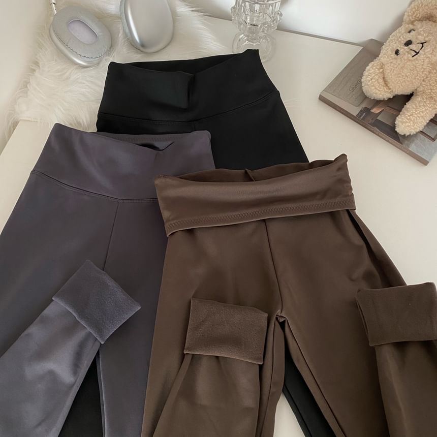 High Waist Plain Leggings SpreePicky