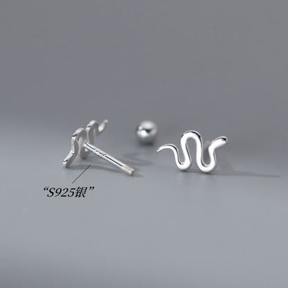 Snake Sterling Silver Barbell Earring SpreePicky