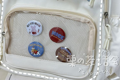 Star Applique Mesh Panel Multi-Pocket Backpack / Tote Bag / Coin Purse / Bag Charm / Set SpreePicky