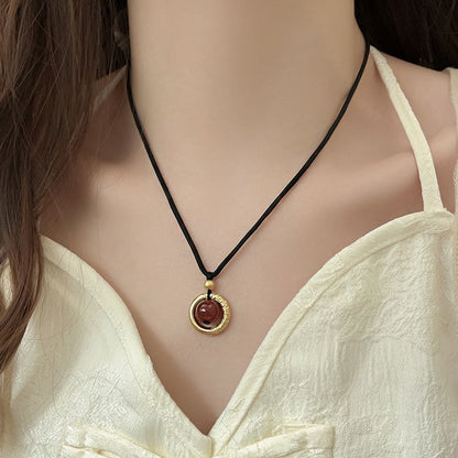 Gemstone Pendant Cord Necklace SpreePicky