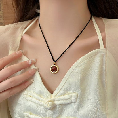 Gemstone Pendant Cord Necklace SpreePicky