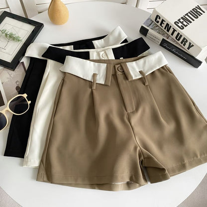 High Waist Two Tone Dress Shorts mySite