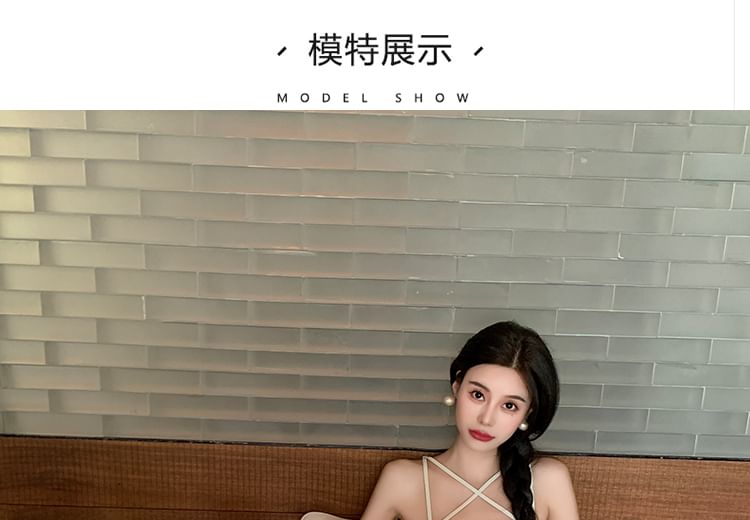 Spaghetti Strap Midi A-Line Eyelet Lace Dress SpreePicky