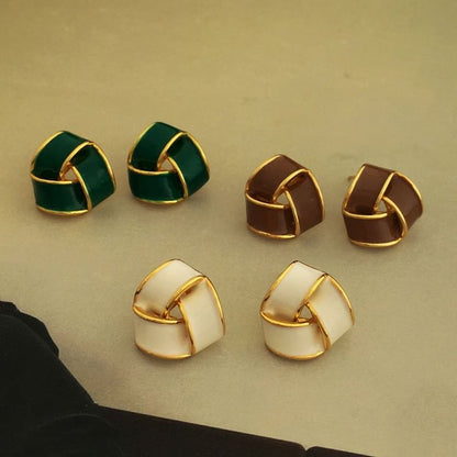 Geometric Glaze Ear Stud SpreePicky