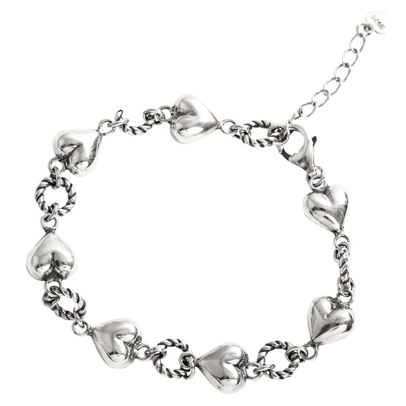 Heart Layered Alloy Bracelet SpreePicky