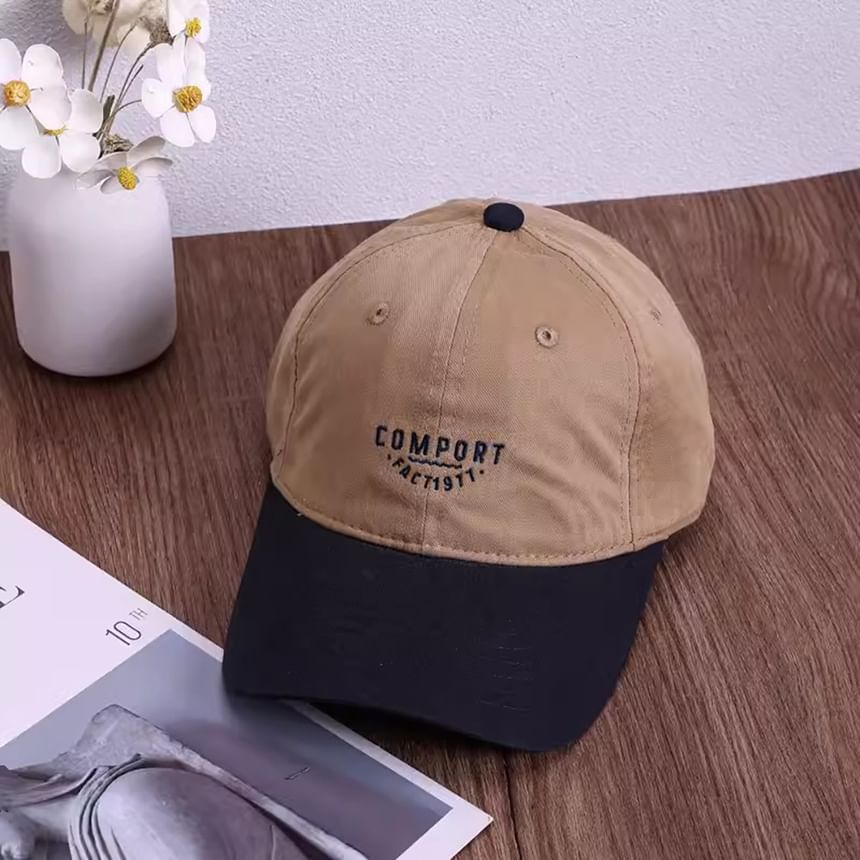 Two Tone Lettering Embroidered Baseball Cap SpreePicky