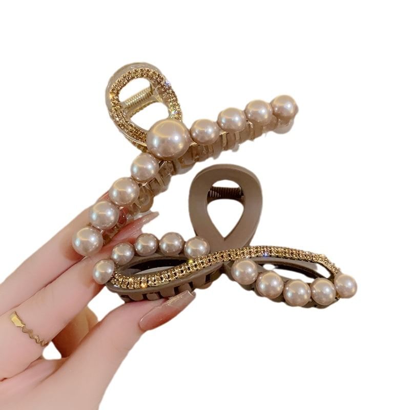 Faux Pearl Rhinestone Resin Hair Clamp (Various Designs) SpreePicky