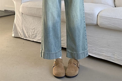 Mid Rise Plain Wide Leg Pants SpreePicky