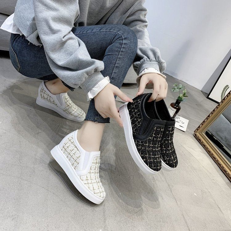 Woven Platform Slip-Ons SpreePicky