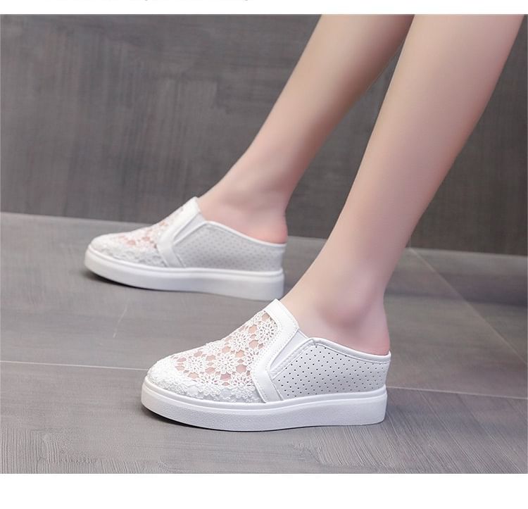 Hidden Wedge Lace Slip-Ons SpreePicky