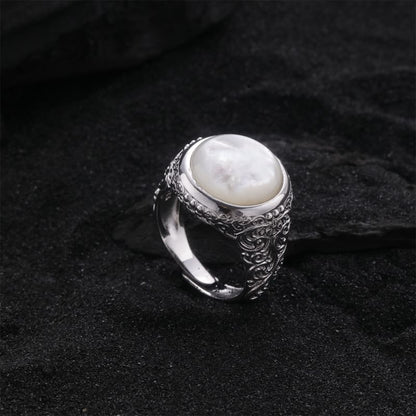 Faux Gemstone Bead Alloy Open Ring SpreePicky