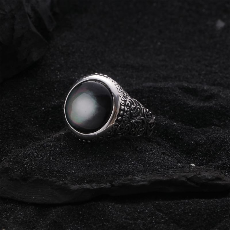 Faux Gemstone Bead Alloy Open Ring SpreePicky