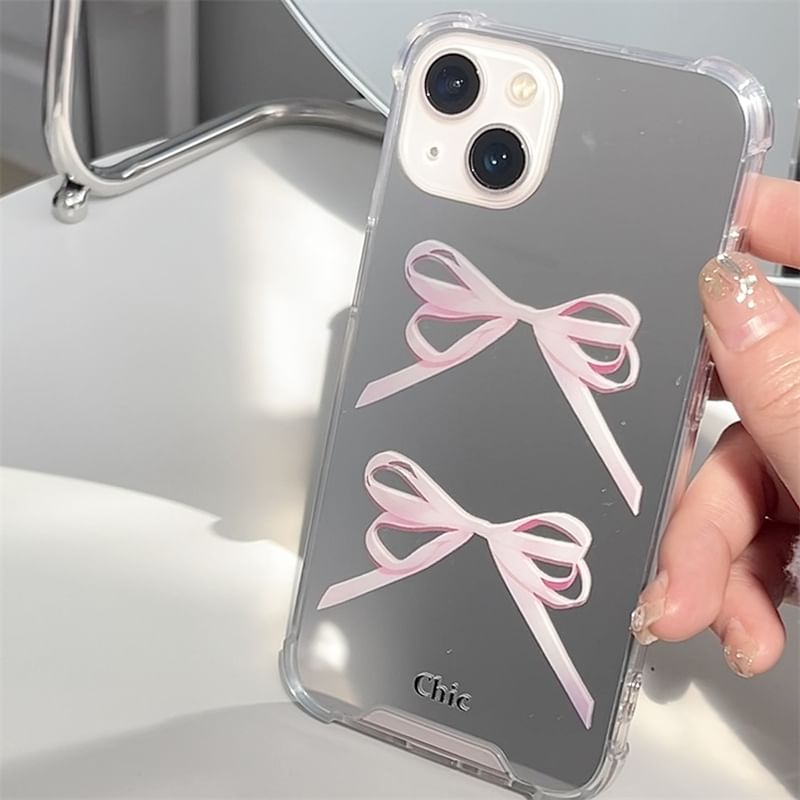 Ribbon Mirrored Phone Case - iPhone 15 Pro Max / 15 Pro / 15 Plus / 15 / 14 Pro Max / 14 Pro / 14 Plus / 14 / 13 Pro Max / 13 Pro / 13 / 13 mini / 12 Pro Max / 12 Pro / 12 / 12 mini / 11 Pro Max / 11 Pro / 11 SpreePicky