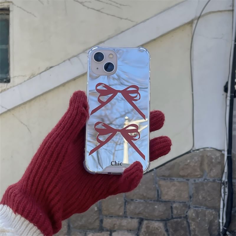 Ribbon Mirrored Phone Case - iPhone 15 Pro Max / 15 Pro / 15 Plus / 15 / 14 Pro Max / 14 Pro / 14 Plus / 14 / 13 Pro Max / 13 Pro / 13 / 13 mini / 12 Pro Max / 12 Pro / 12 / 12 mini / 11 Pro Max / 11 Pro / 11 SpreePicky