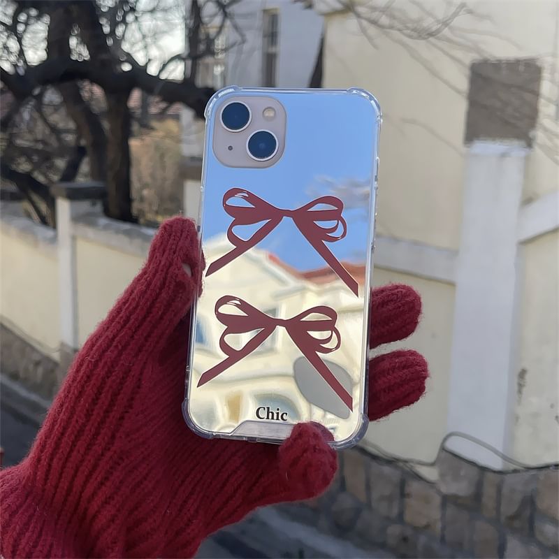 Ribbon Mirrored Phone Case - iPhone 15 Pro Max / 15 Pro / 15 Plus / 15 / 14 Pro Max / 14 Pro / 14 Plus / 14 / 13 Pro Max / 13 Pro / 13 / 13 mini / 12 Pro Max / 12 Pro / 12 / 12 mini / 11 Pro Max / 11 Pro / 11 SpreePicky