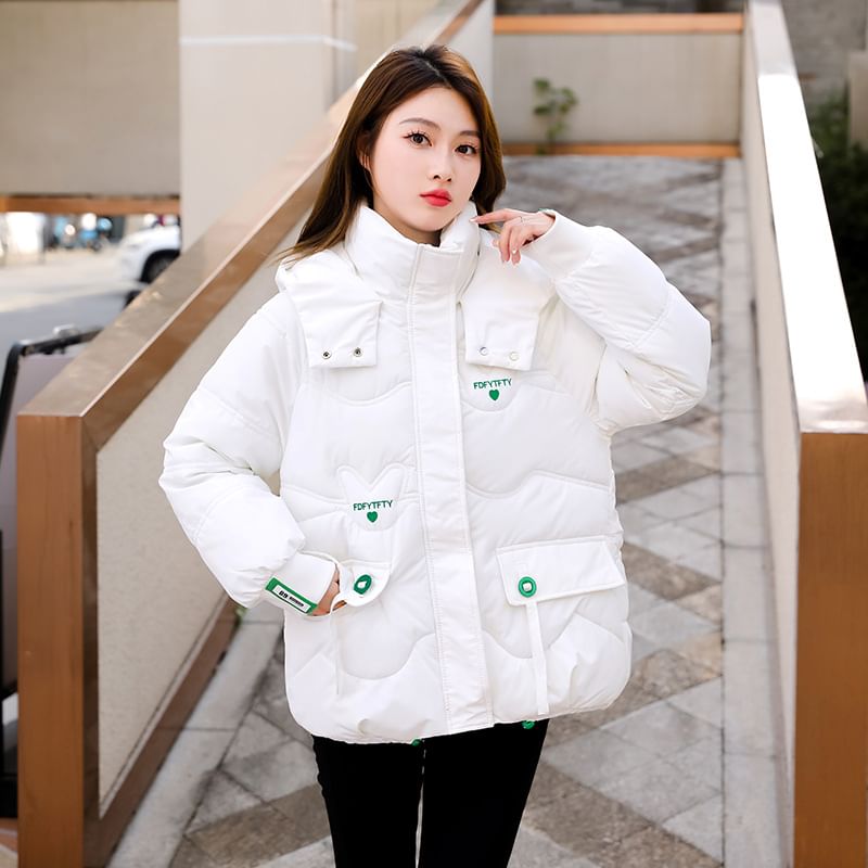 Hooded Zip-Up Padded Jacket SpreePicky