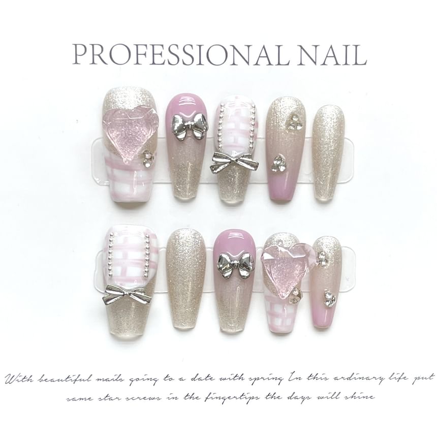 Checker Press On Nail SpreePicky