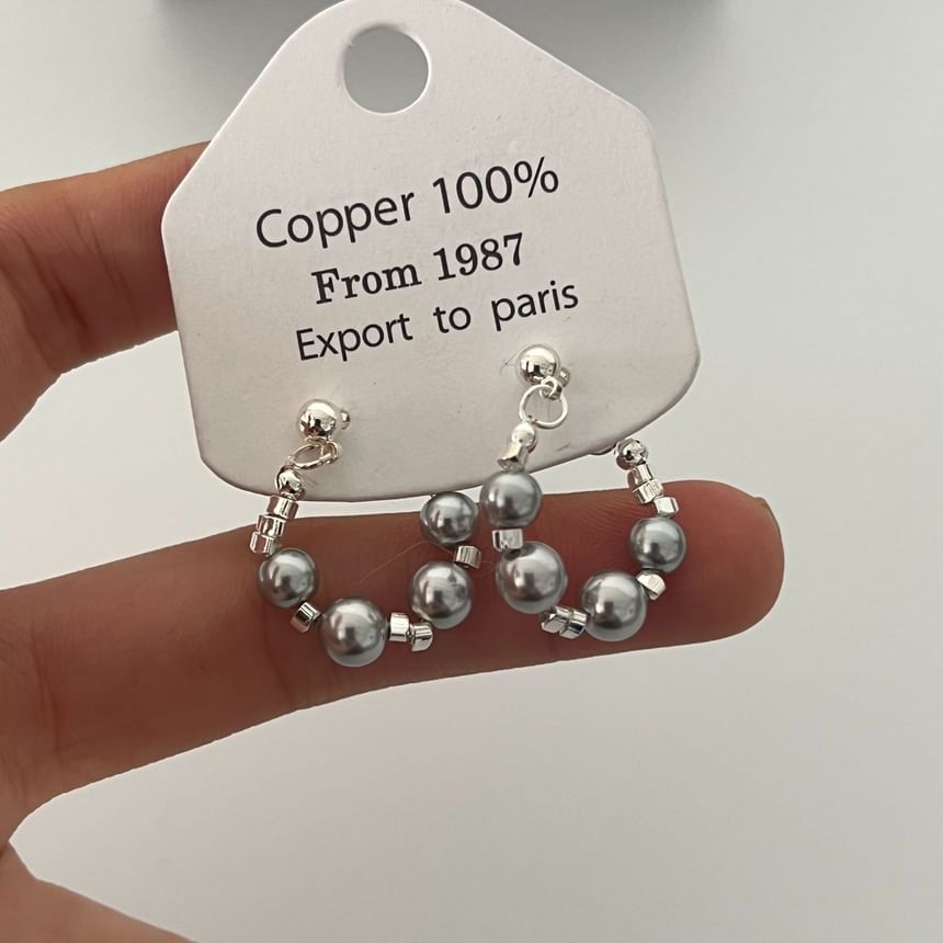 Faux Pearl Hoop Earring SpreePicky