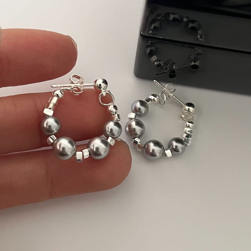 Faux Pearl Hoop Earring SpreePicky