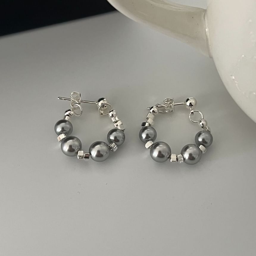 Faux Pearl Hoop Earring SpreePicky