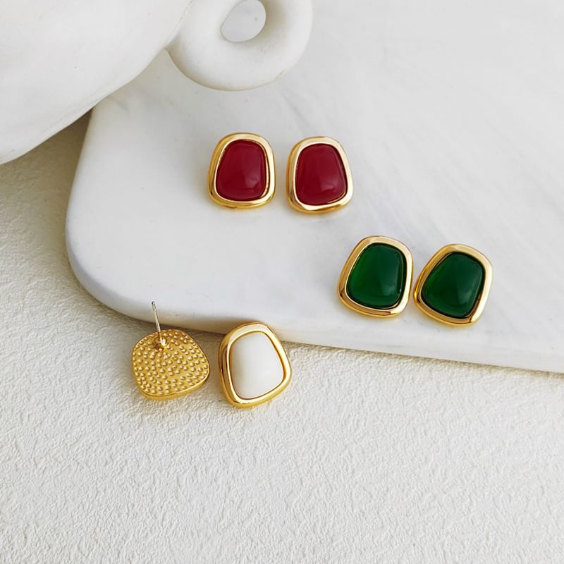 Faux Gemstone Stud Earring SpreePicky