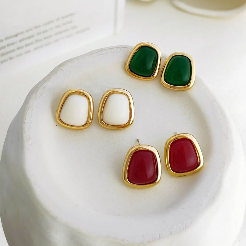 Faux Gemstone Stud Earring SpreePicky