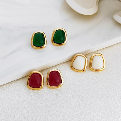 Faux Gemstone Stud Earring SpreePicky