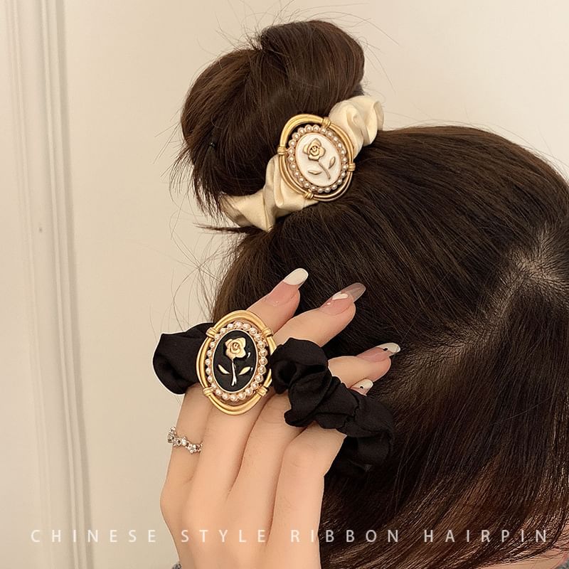 Floral Faux Pearl Mesh Hair Clamp / Scrunchie / Hair Clip mySite