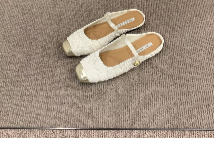 Square Toe Textile Mules SpreePicky