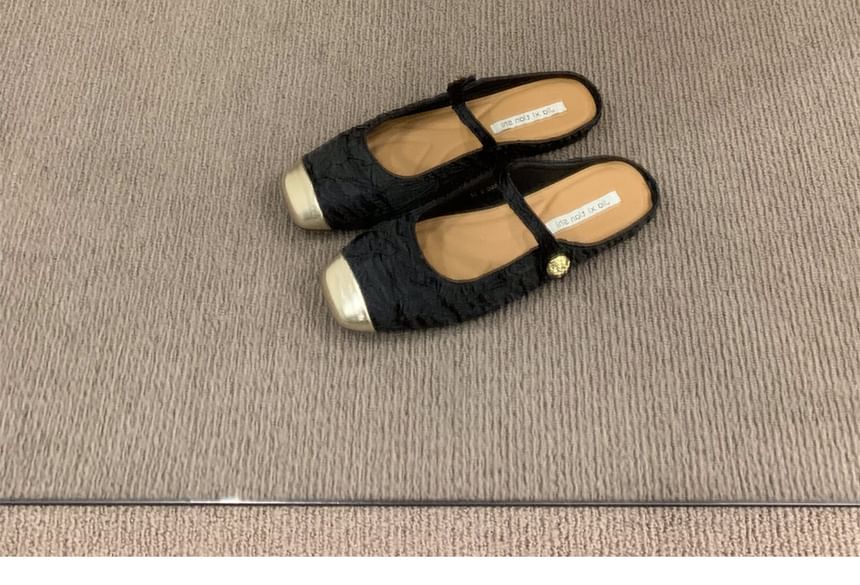 Square Toe Textile Mules SpreePicky