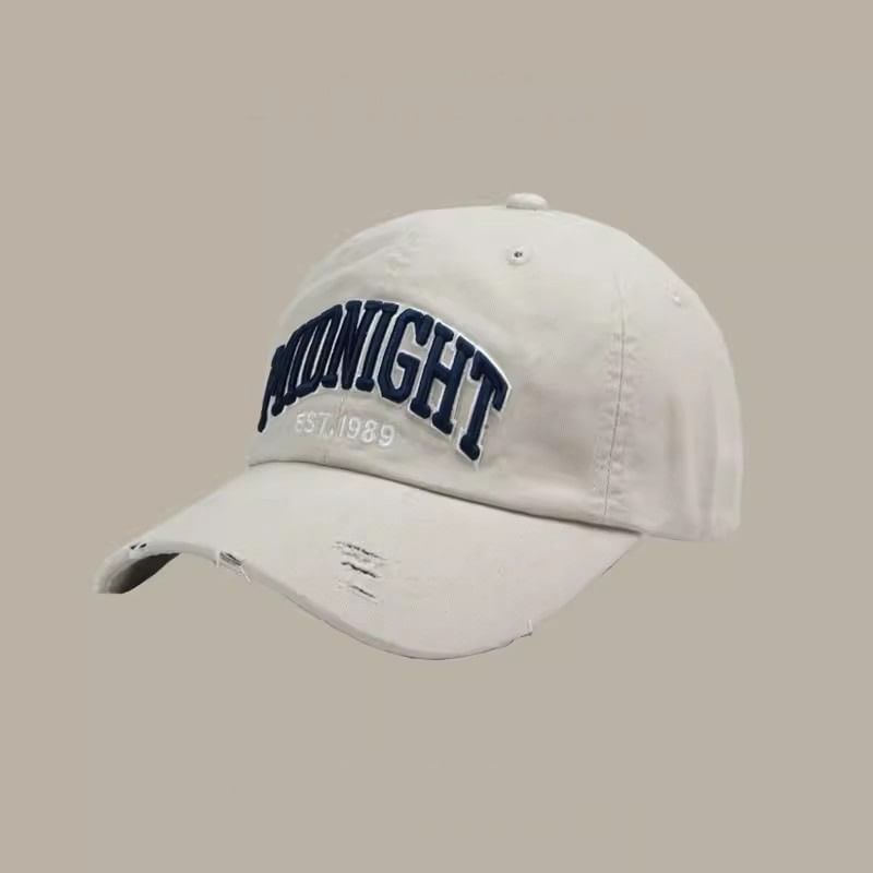 Lettering Embroidered Distressed Baseball Cap SpreePicky