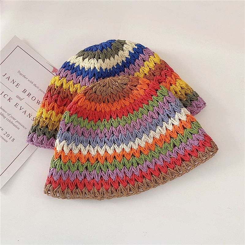 Rainbow Stripe Cloche Hat SpreePicky